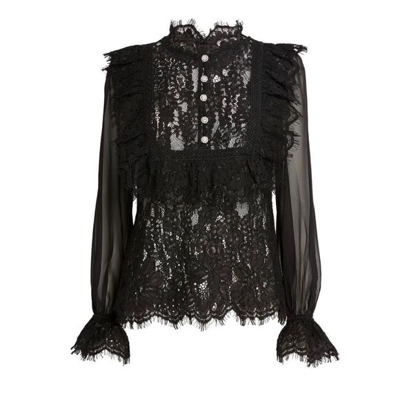 SELF-PORTRAIT
Lace Ruffle Shirt size 2 - Picture 1 of 6